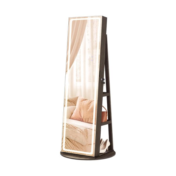  LED Jewelry Cabinet Standing UJJC008K02 Ash Brown