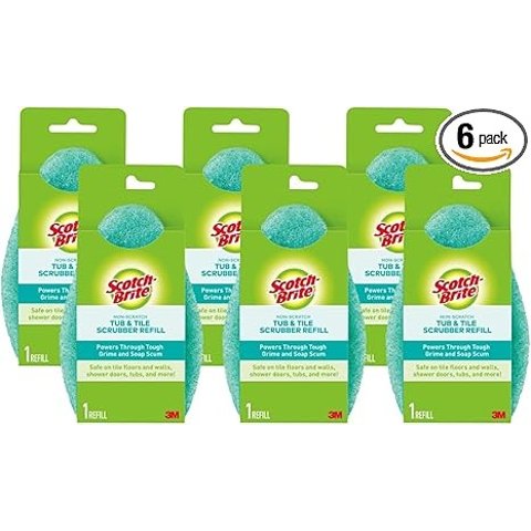 Scotch-BriteNon-Scratch Tub & Tile Scrubber Refill Pads, Pack of 6