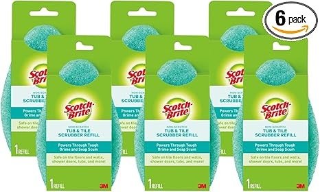 Non-Scratch Tub & Tile Scrubber Refill Pads, Pack of 6