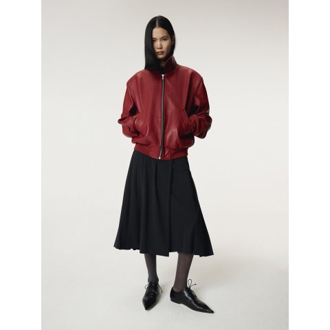 RECTO 豹纹羊毛提花面料 皮革细节