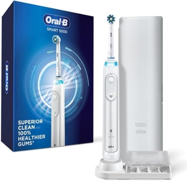 Pro 5000 SmartSeries Power Rechargeable Electric Toothbrush with Bluetooth Connectivity Powered by Braun