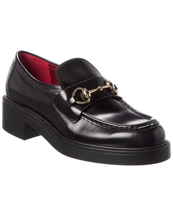  Horsebit Leather Platform Loafer