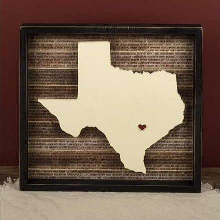  27787 Texas Wood Box Sign 16.5x15.5 Inches