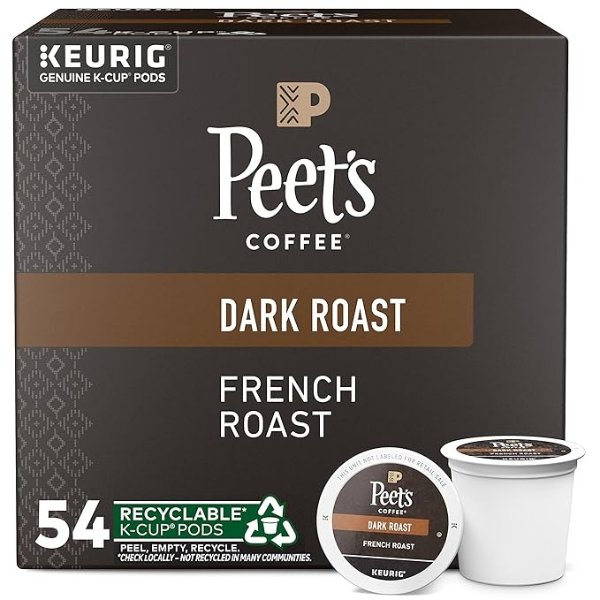 French Roast, Dark Roast, 54 Count Single Serve K-Cup Coffee Pods for Keurig Coffee Maker