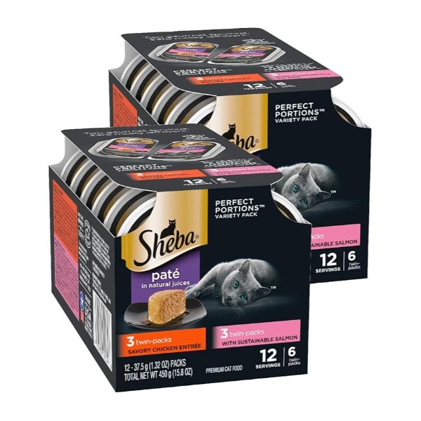 Perfect Portions Pate Wet Cat Food Tray Variety Packs