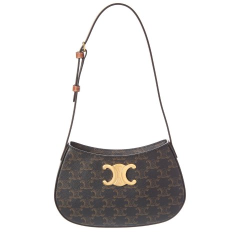 Celine Tilly Shoulder Bag Canvas Leather