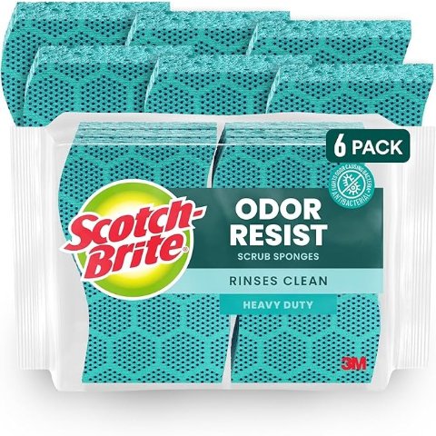 Scotch-BriteScrub Dots Heavy Duty Scrub Sponge, Powerful Scrubbing. Rinses Clean, 6 Scrub Sponges