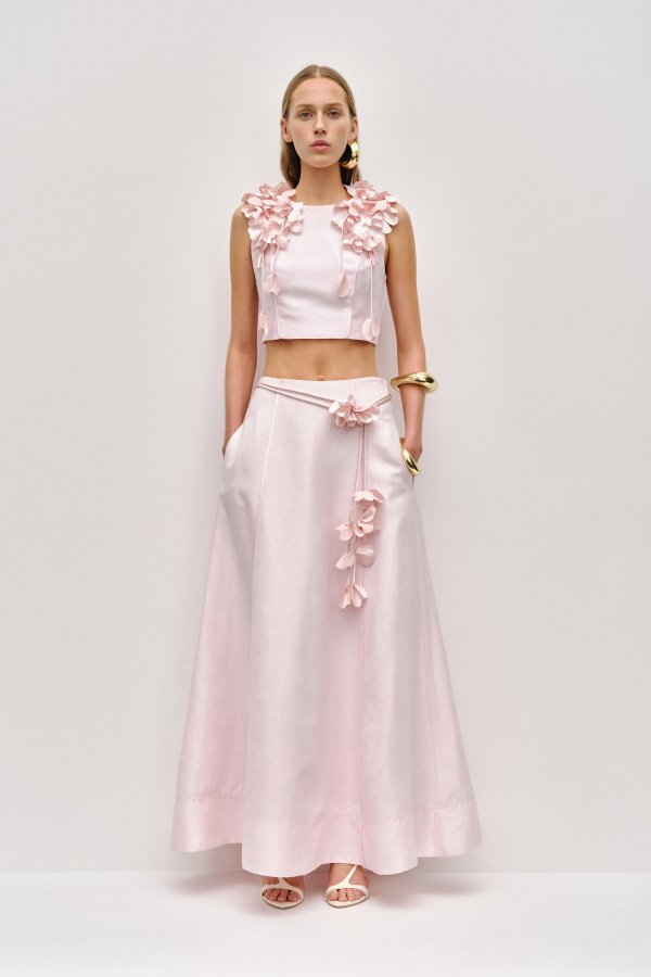 Camille Midi Skirt Pastel Pink