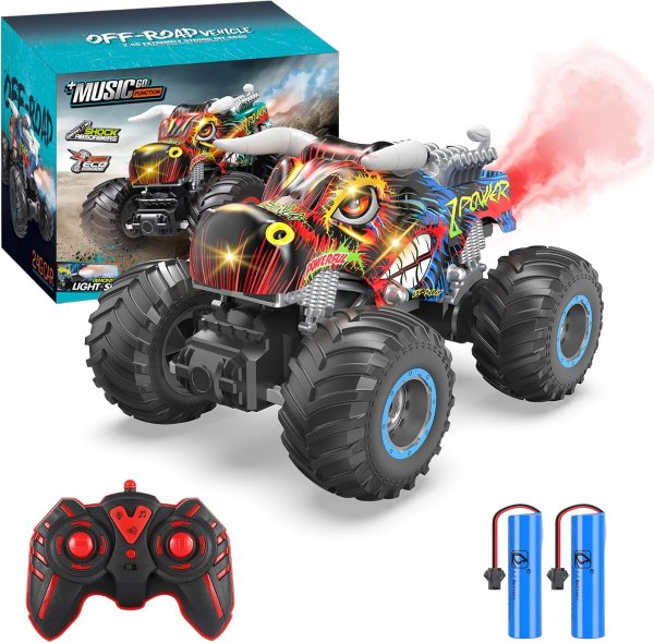 iBlivers 1:16 Remote Control Monster Truck with Lights and Music