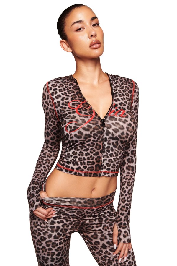 Blare Hoodie Dark Leopard Print