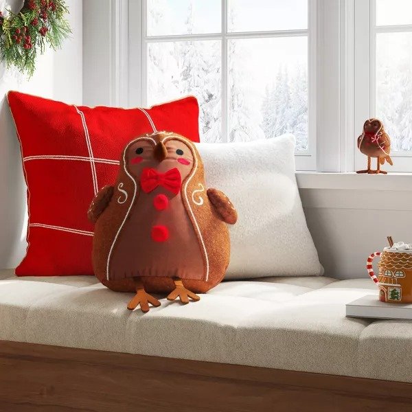  Christmas Bird Pillow Gingerbread