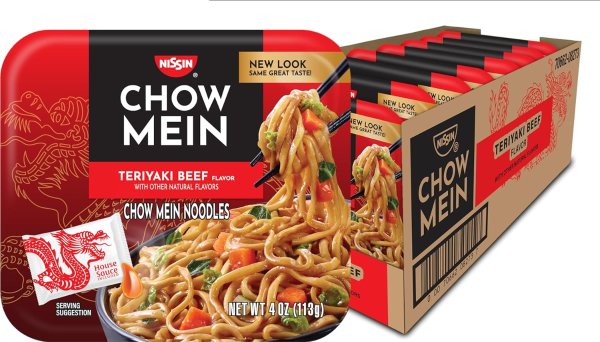 Nissin Chow Mein Teriyaki Beef Noodles 4oz 8-Pack