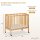 3 in 1 Portable Folding Stationary Side Crib in Natural, Greenguard Gold Certified