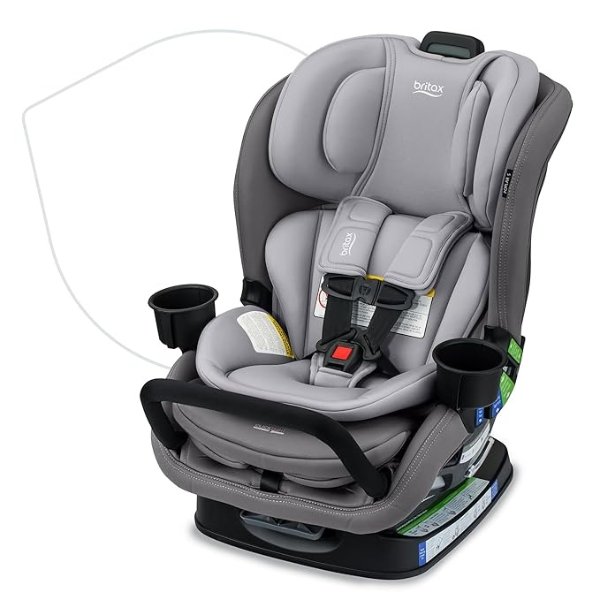 Poplar S Convertible Car Seat, 2-in-1 Car Seat with Slim 17-Inch Design, ClickTight Technology, Glacier Graphite