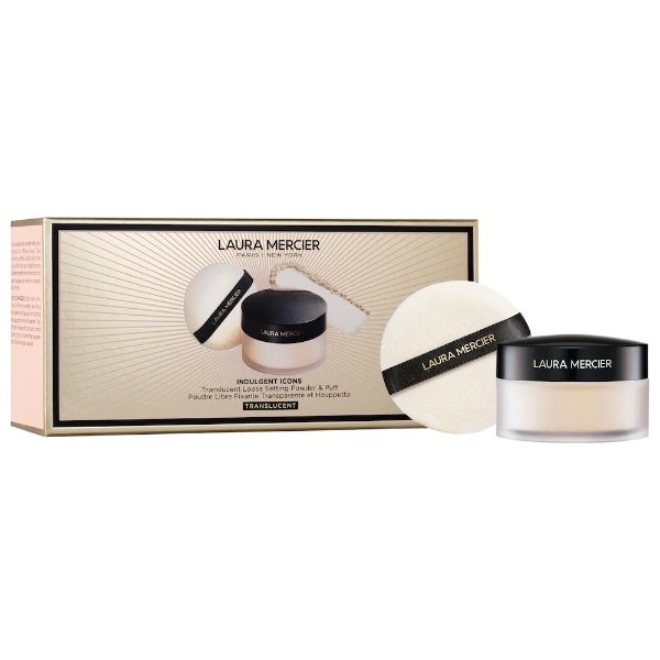 Indulgent Icons Translucent Loose Powder & Velour Puff Set