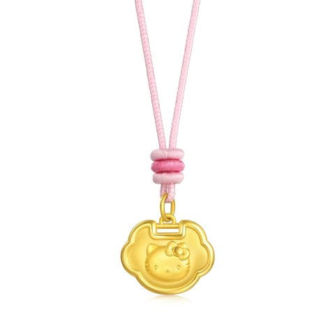 Hello Kitty 黄金吊坠项链