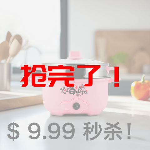 火焰山城 家用多功能电火锅 双层蒸煮一体锅 不锈钢蒸笼 24cm 