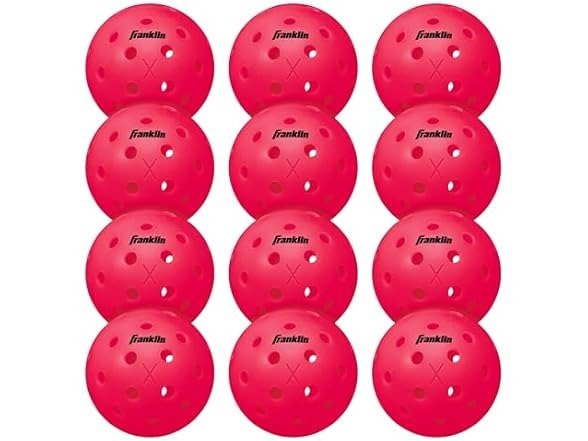 Franklin X-40 Outdoor Pink Pickleballs 12 Pack