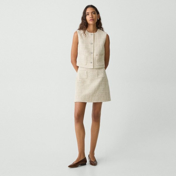 Textured Tweed A-Line Mini Skirt