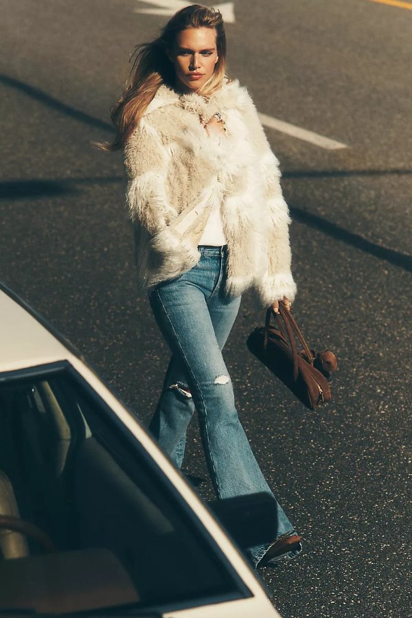 Pilcro Shaggy Faux-Fur Coat
