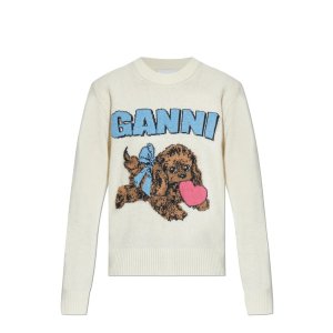  Ganni 爱心小狗羊毛毛衣 额外9折