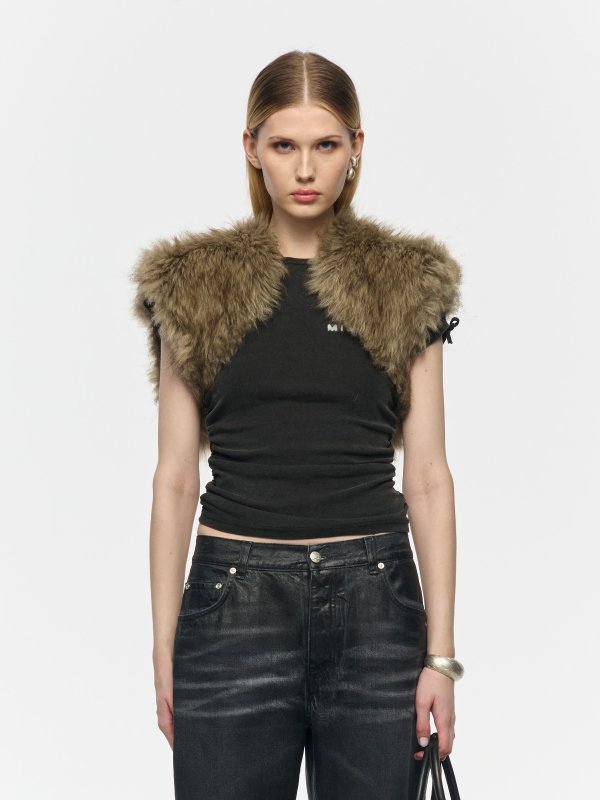 Faux Fur Bolero Top