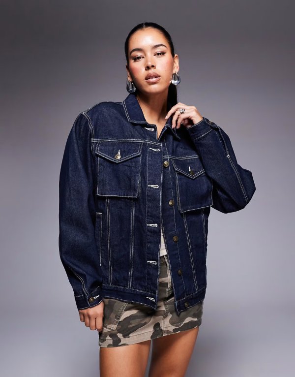  Junie Oversized Denim Jacket Indigo