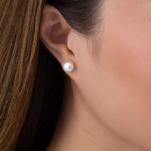 8.0mm Freshwater Pearl Stud Earrings Sterling Silver