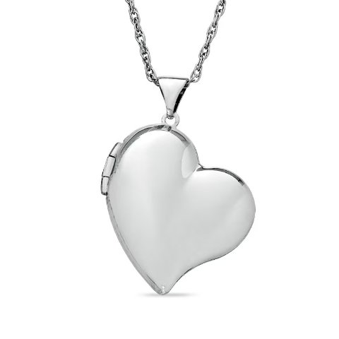 Tilted Heart Locket Sterling Silver