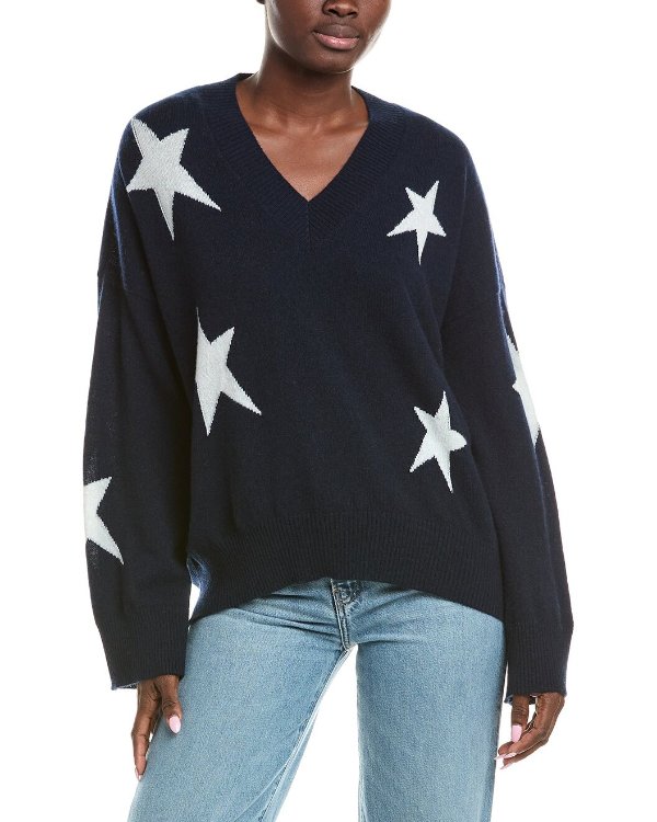 Brodie Starlight Cashmere V-Neck Sweatshirt