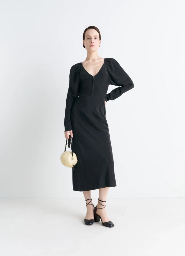 Bias Cut Dress Silk Crepe