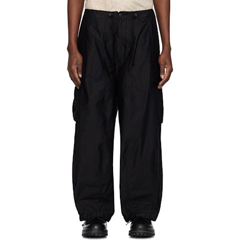 黑色重磅棉质工装裤