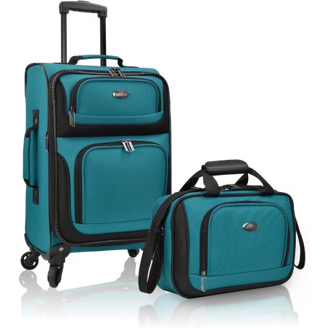 20-Inch Softside 4-Wheel Suitcase Teal