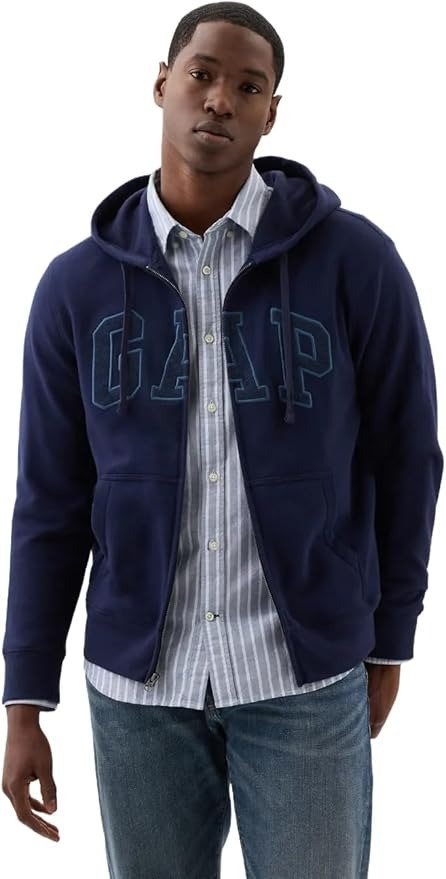 Men's Logo Hoodie Hooded Full Zip Sweatshirt