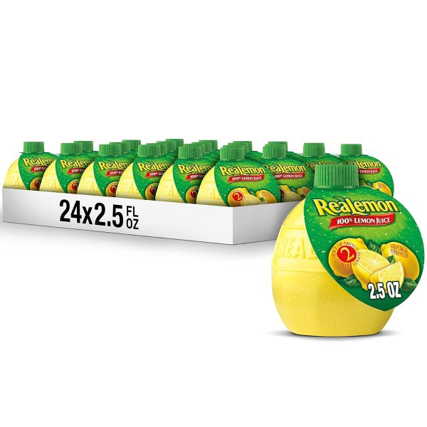 ReaLemon 100 Percent Lemon Juice, 2.5 fl oz bottle (Pack of 24)