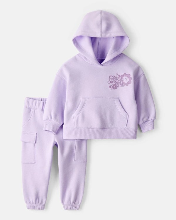 DayDream Baby Girl Hoodie Pant Set Purple