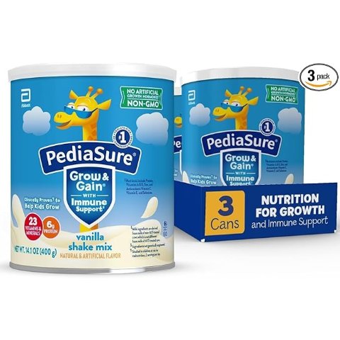 Grow & Gain 非转基因香草味儿童营养乳饮400克/罐, 3 罐