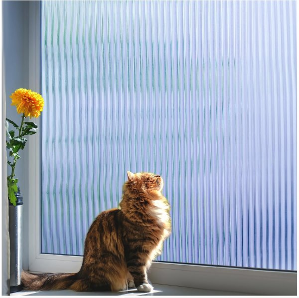 Coavas Frosted Glass Film 17.5x78.7 in Blue