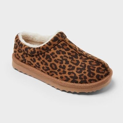 Cat & Jack Nola Kids Faux Suede Brown Slippers