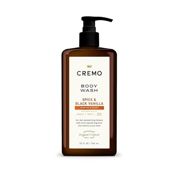 Cremo Rich-Lathering Spice & Black Vanilla Body Wash for Men