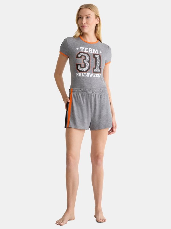 Varsity Women's Pajama Tee and Shorts Set XS-3X
