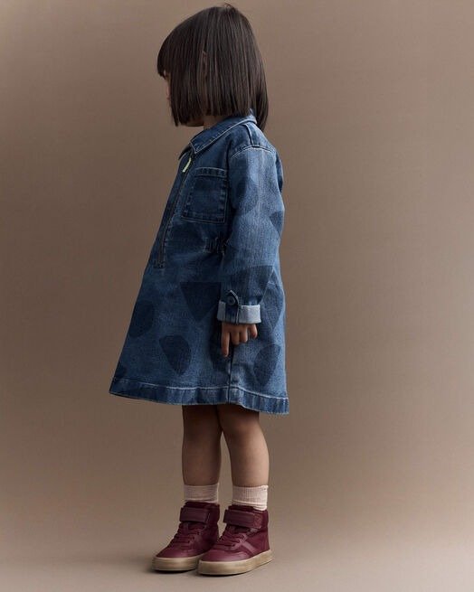 Toddler Girl Denim Zip-Up Dress Blue