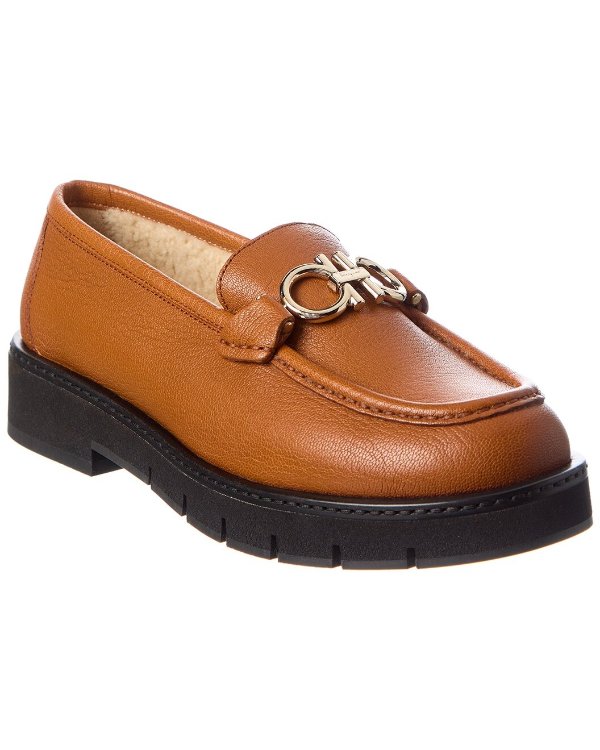 Ferragamo Rolo 羊毛皮乐福鞋
