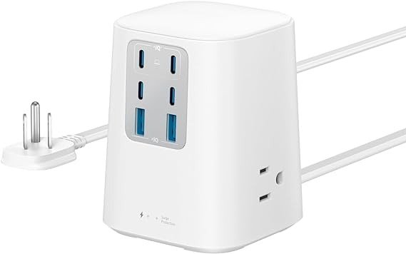 Charging Station(100W), 9-in-1 USB C Power Strip with 300J Surge Protection
