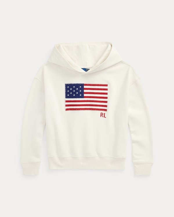 Flag-Applique French Terry Hoodie