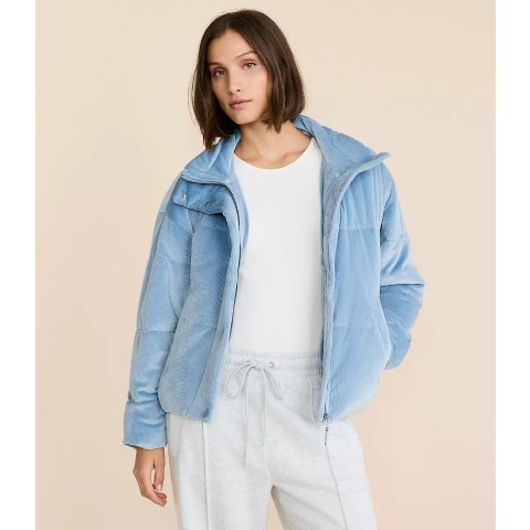 LOFTLou & Grey Ribbed Velour Puffer Jacket
