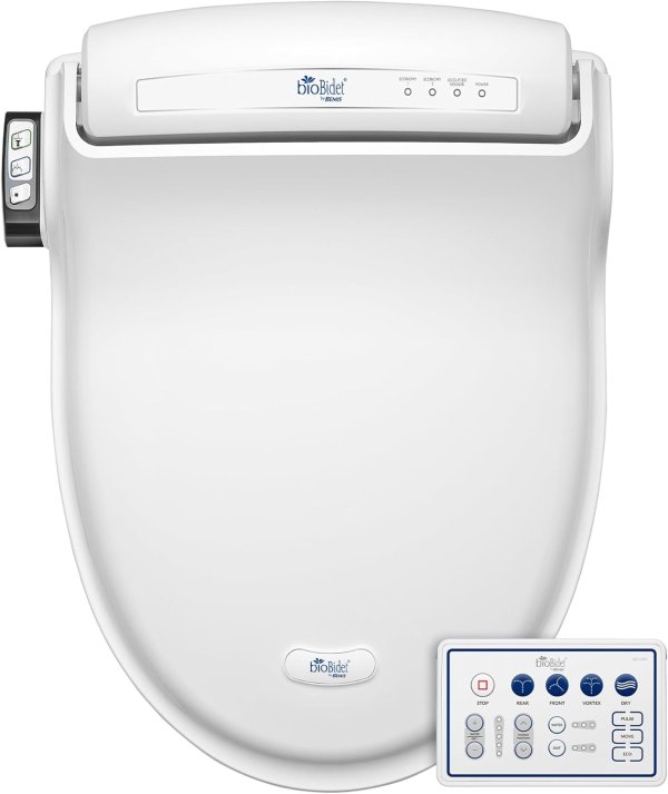 by Bemis BB-1000W Supreme Warm Water Bidet Toilet Seat, Round, White