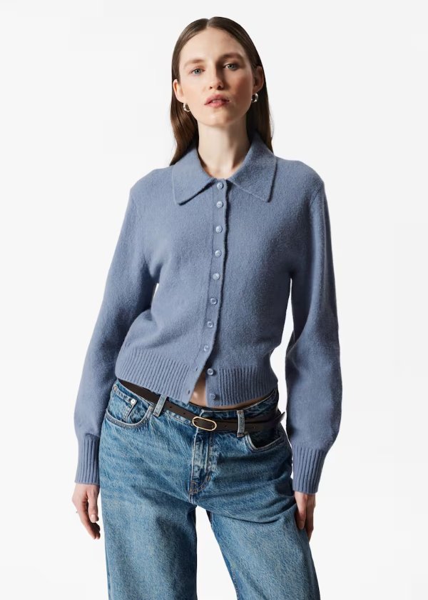 Knitted Cardigan Dusty Blue