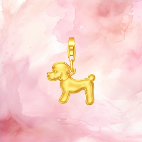 Pet系列之萌萌金贵宾犬吊坠