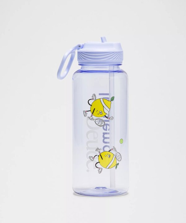 Back to Life Tennis Graphic Straw Bottle 32oz